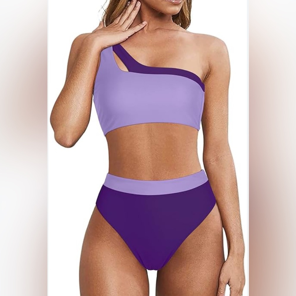 Women’s One Shoulder Purple Swimsuit